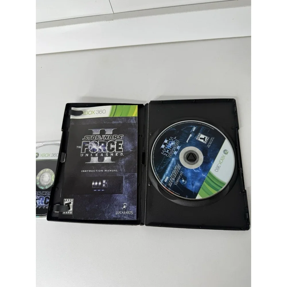 Star Wars The Force Unleashed 1 & 2 II Microsoft Xbox 360 Video Game Bundle